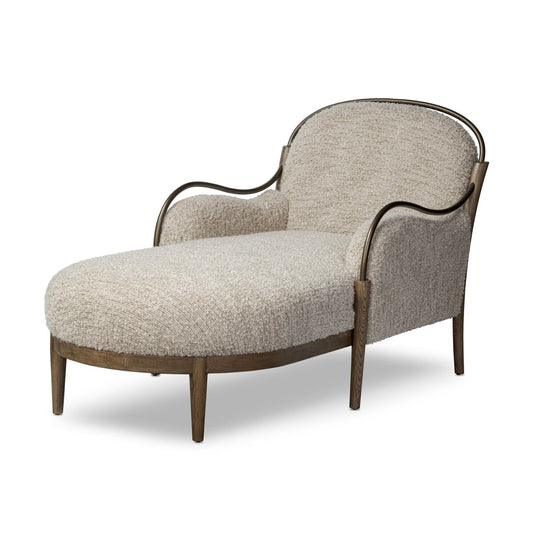 Ash and Iron Frame Boucle Chaise