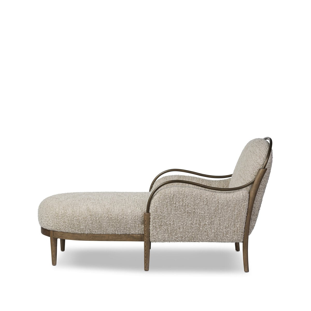 Ash and Iron Frame Boucle Chaise
