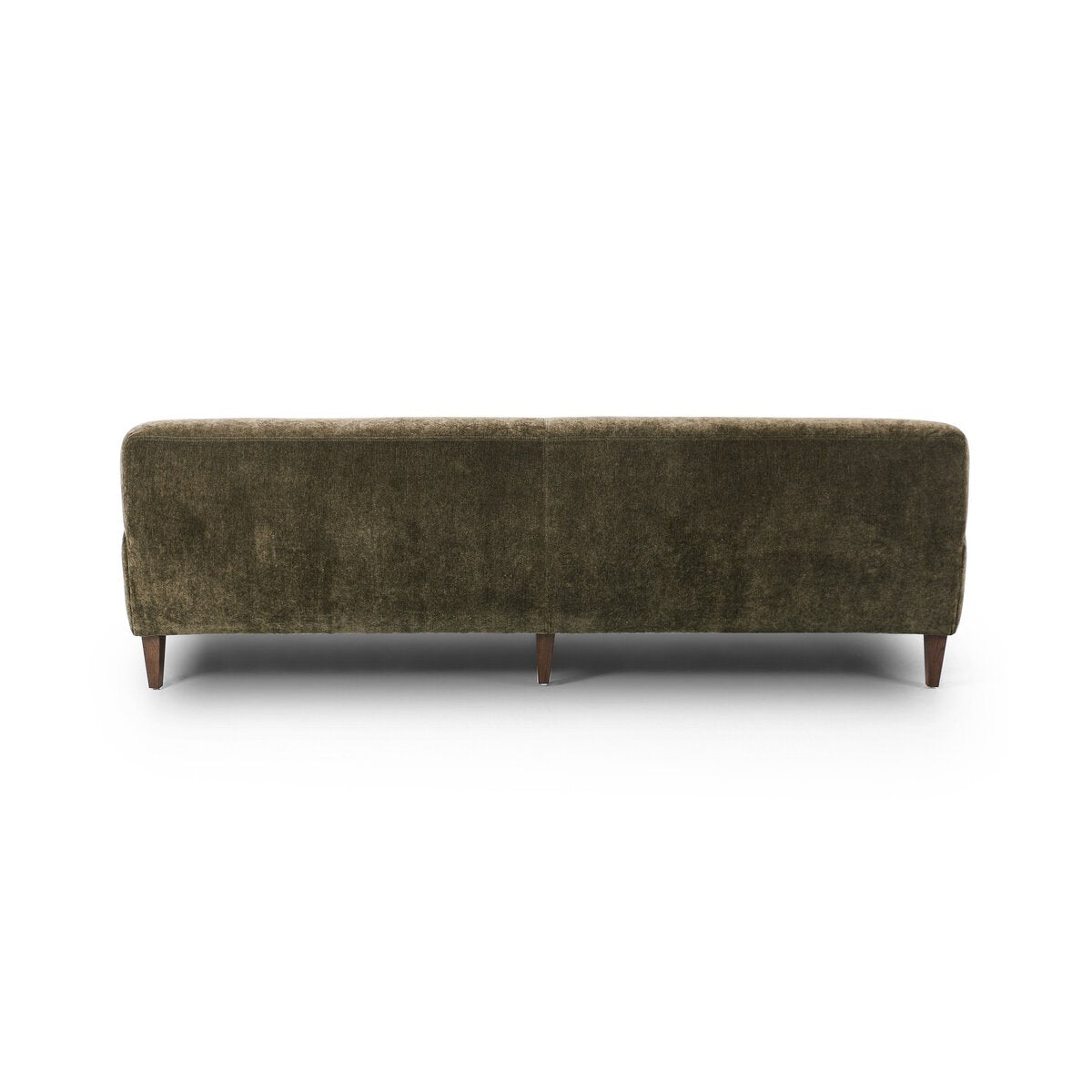 Chenille Sofa with Brass Casters