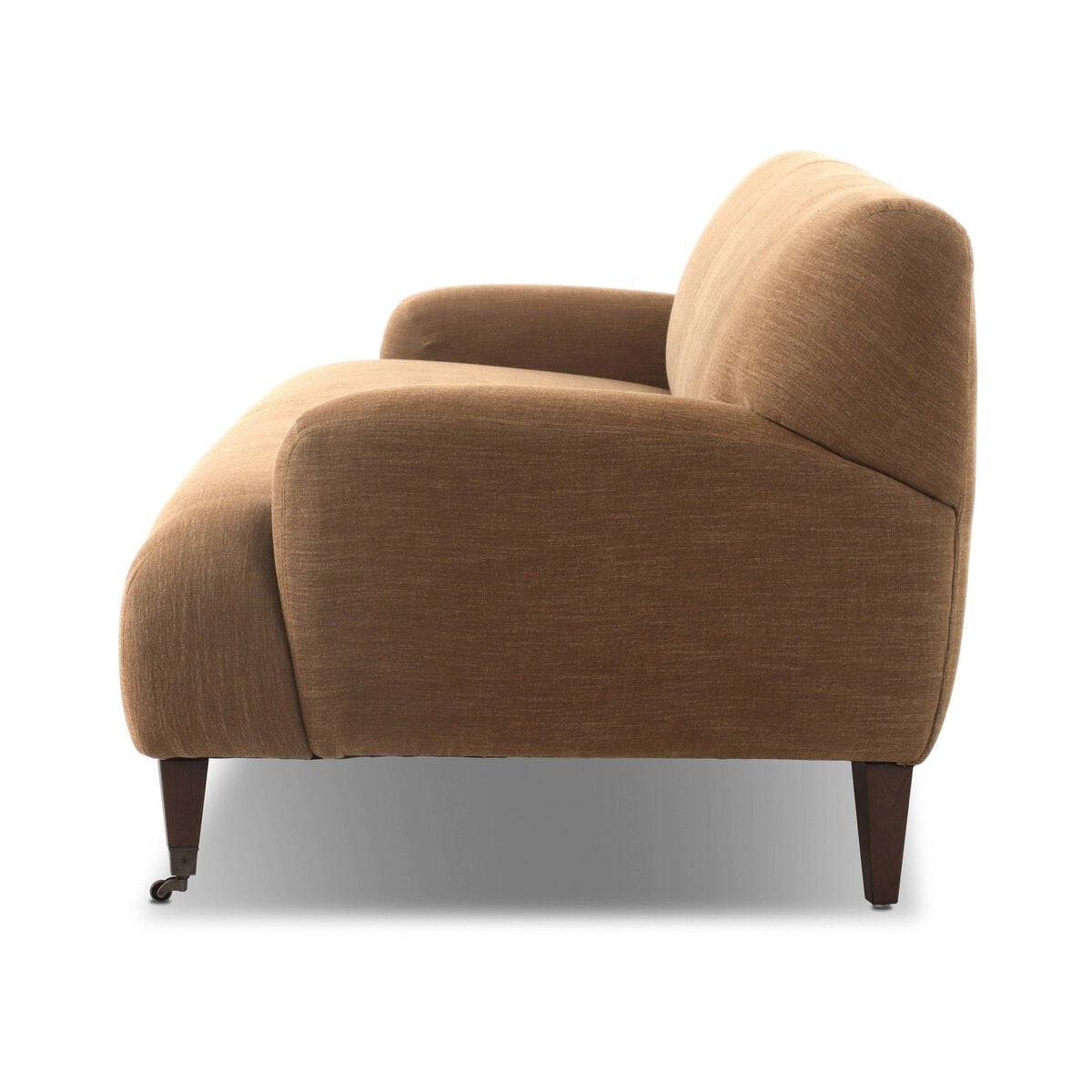 Chenille Sofa with Brass Casters