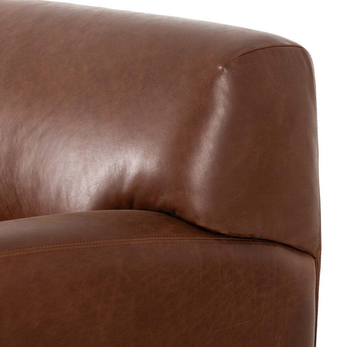Chenille Sofa with Brass Casters
