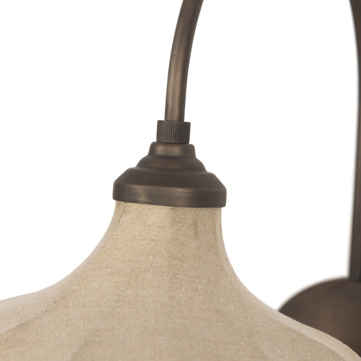 Linen and Brass Swan Neck Wall Sconce