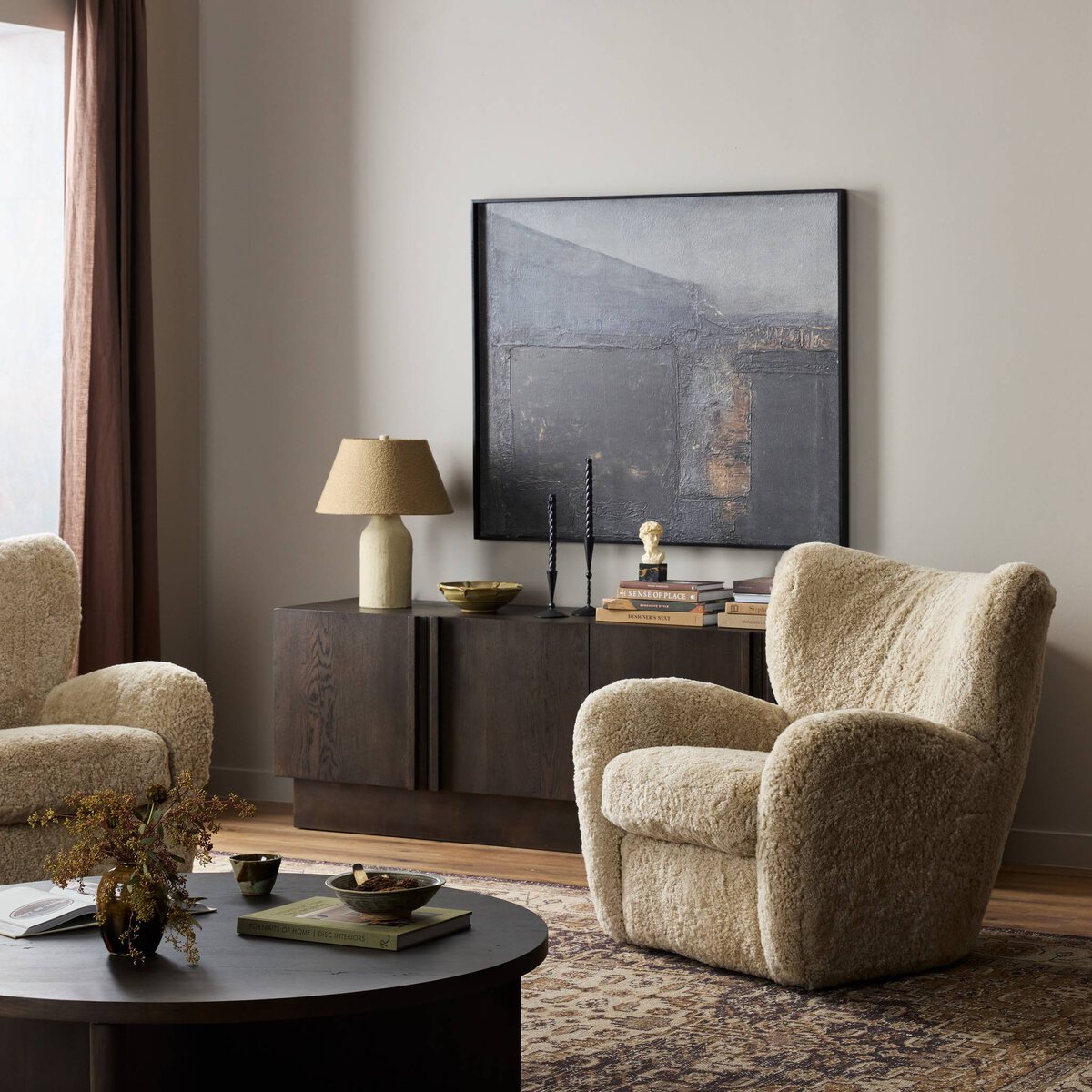 Shearling Wingback Chair