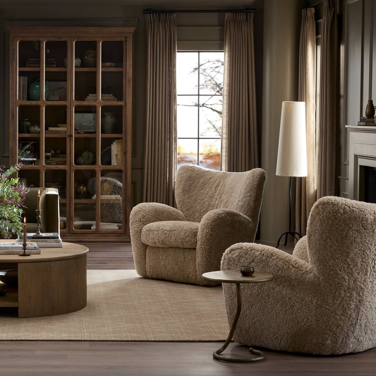 Shearling Wingback Chair