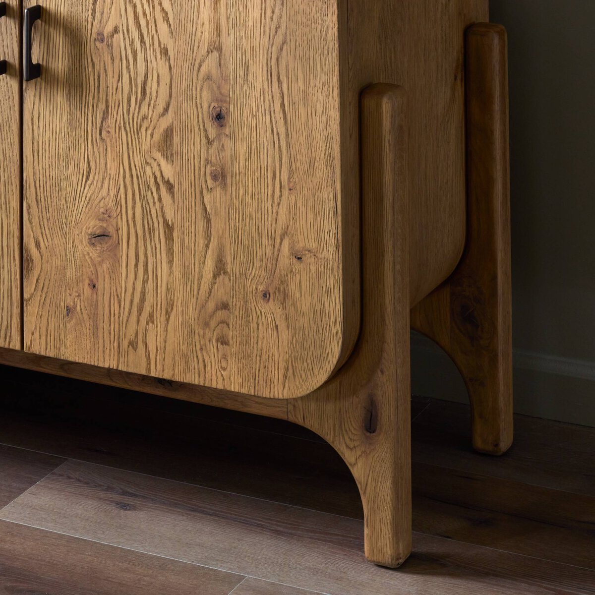 Oak Cradle Base Console