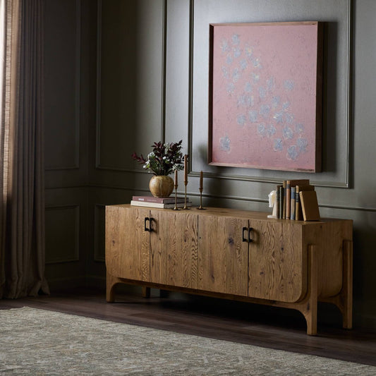 Oak Cradle Base Console
