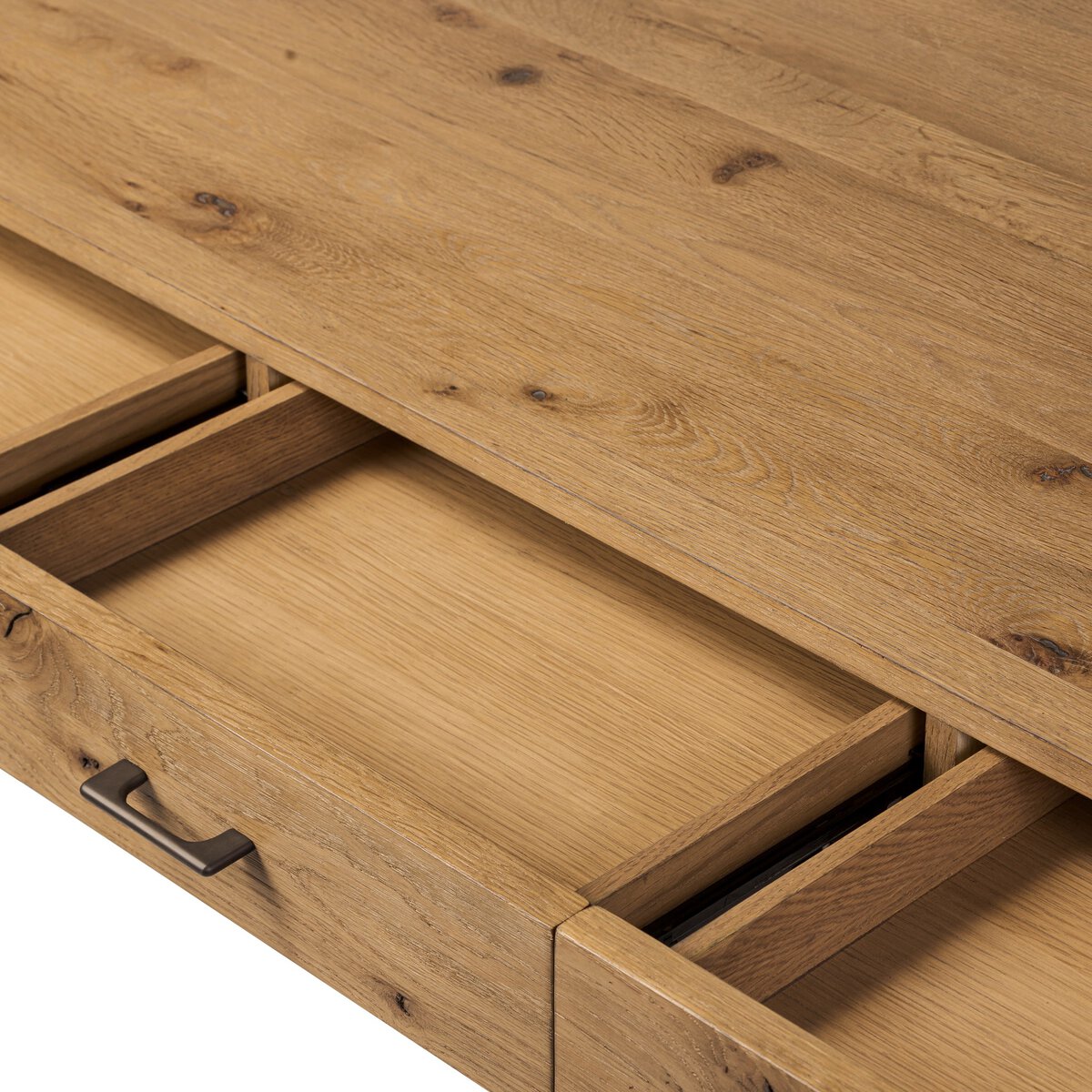 Resawn Oak 3 Drawer Desk