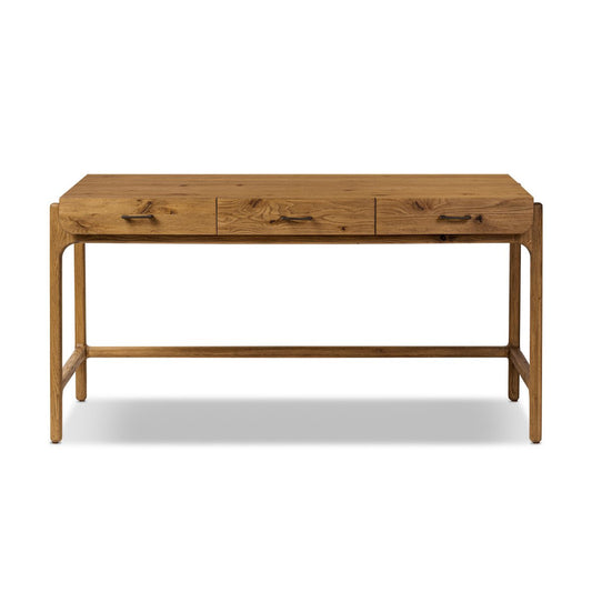 Resawn Oak 3 Drawer Desk