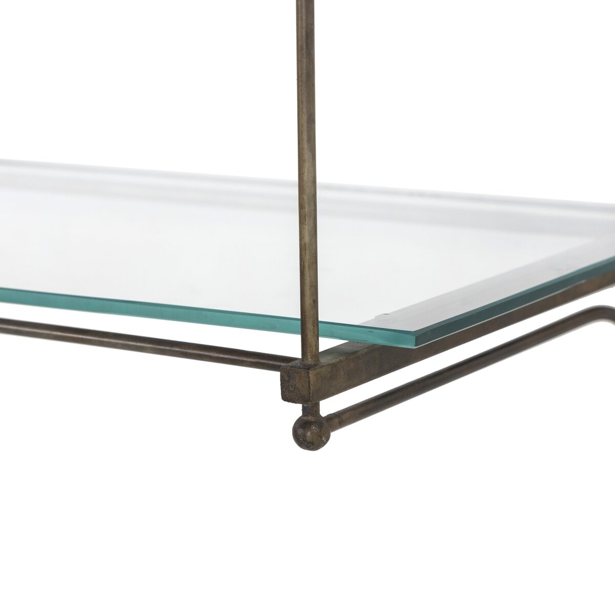 Brushed Iron and Glass Floating Shelves