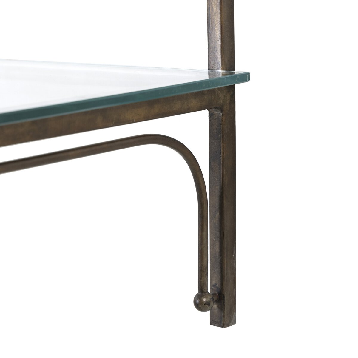 Brushed Iron and Glass Floating Shelves