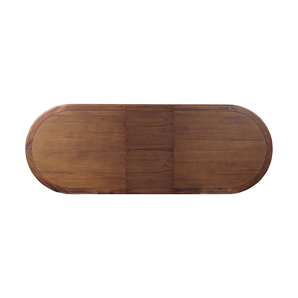 Acacia Wood Extendable Oval Dining Table with Iron Accents