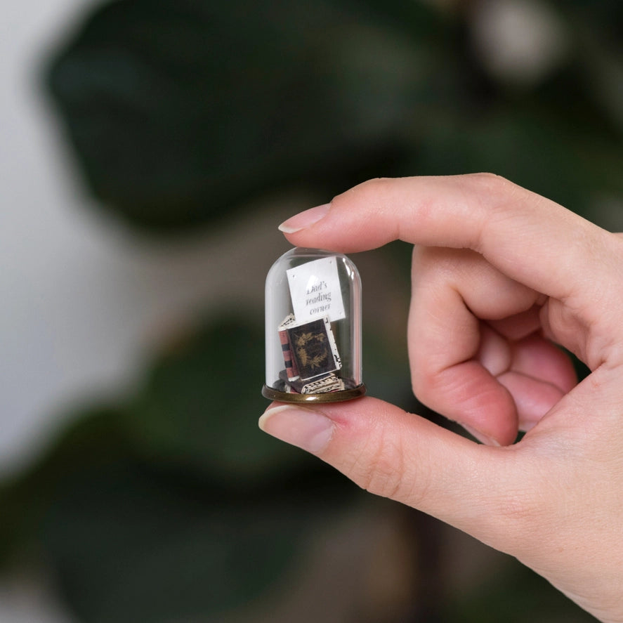 Miniature Library with Personalised Note, Message in Mini Dome