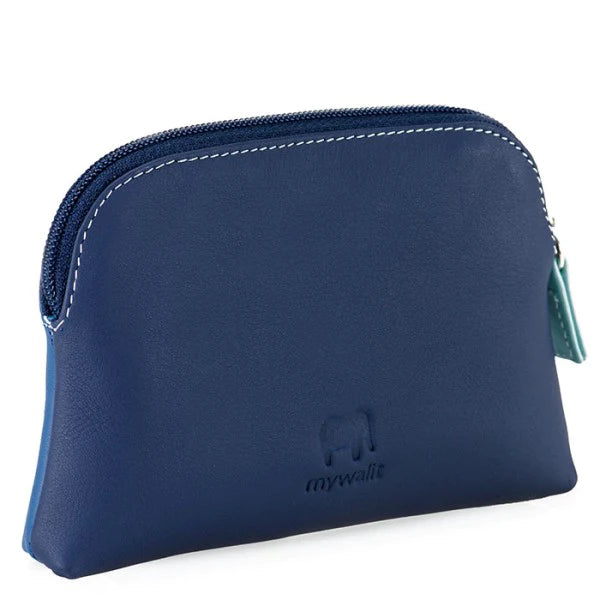 Denim Large Coin Purse with Inner Key Ring