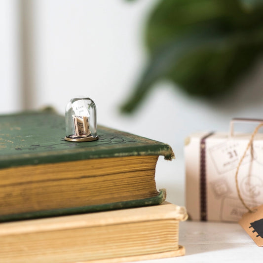 Miniature Library with Personalised Note, Message in Mini Dome