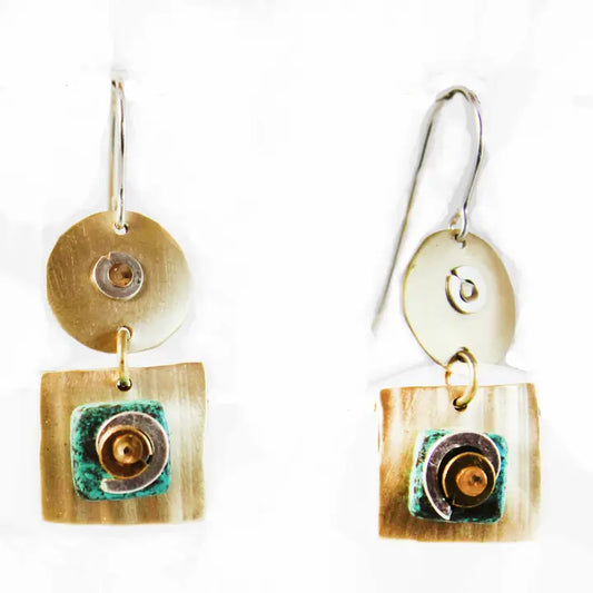 Circle and Square Earrings