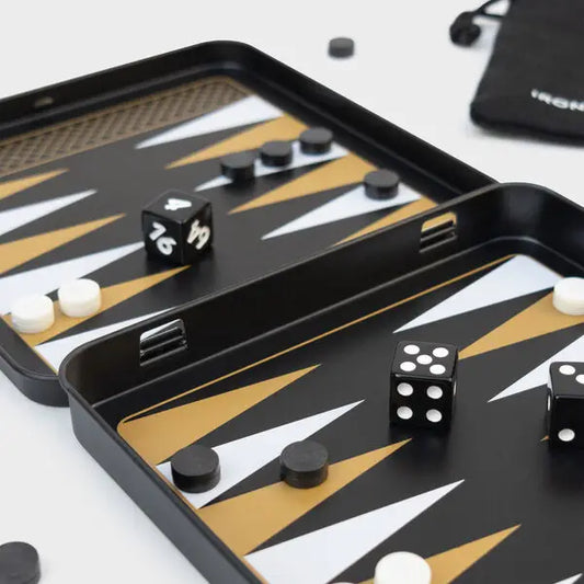 Game On Backgammon - Iron & Glory Magnetic Travel Backgammon