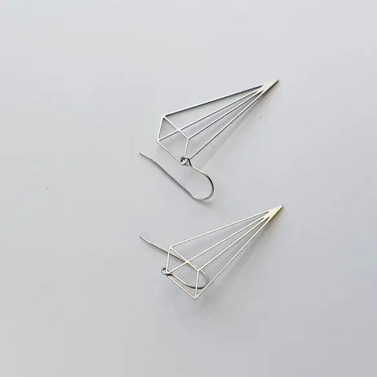 Tall Pyramid Stainless Steel Earrings