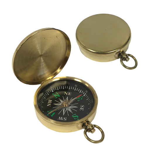 Brass Pocket Compass with Lid