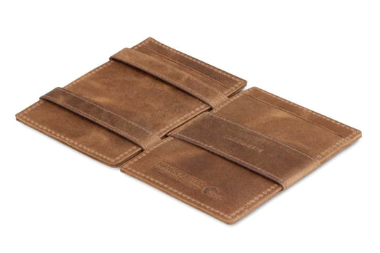 Brushed Brown ID Window Essenziale Magic Wallet