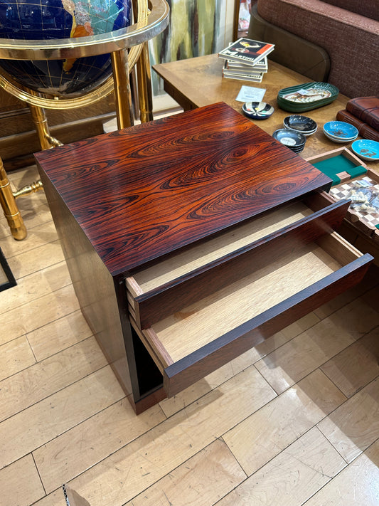Mobelfabrik Rosewood Nightstand with 2 Drawers and Open Cubby