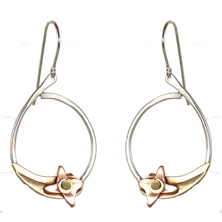 Flowers Jumping Through Hoops Earrings