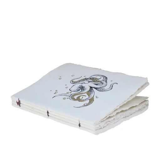 Octopus Engraved Large Parchment Notebook