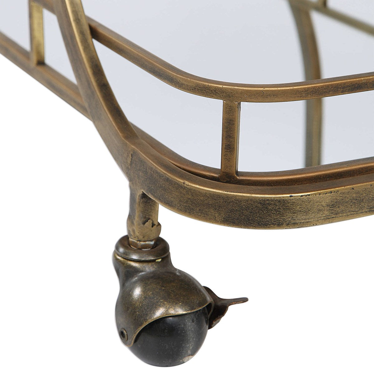 3-Tier Bar Cart | Mirror & Brass