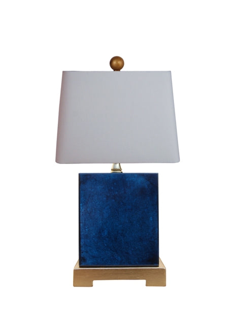 Blue Jade Lamp with Gold Leaf