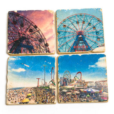 Coney Island Set of 4 Marble Coasters