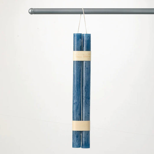 English Blue Pair of Hanging Tapers