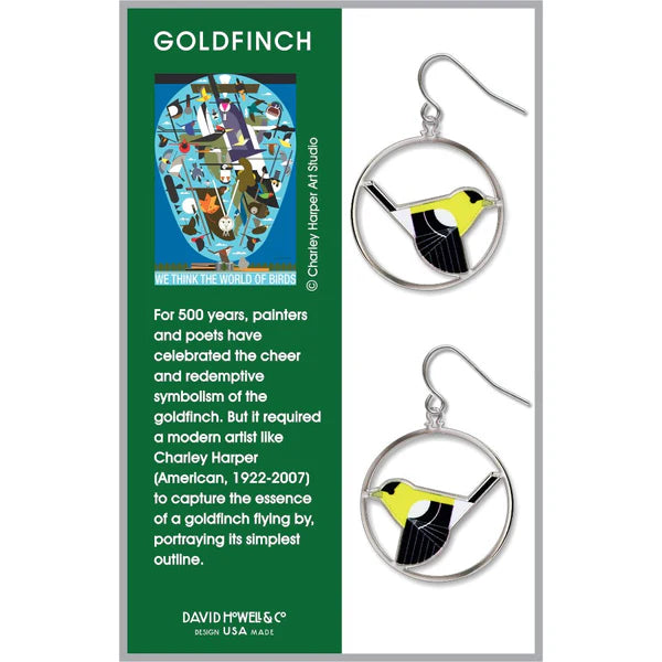 Charley Harper Goldfinch Earrings
