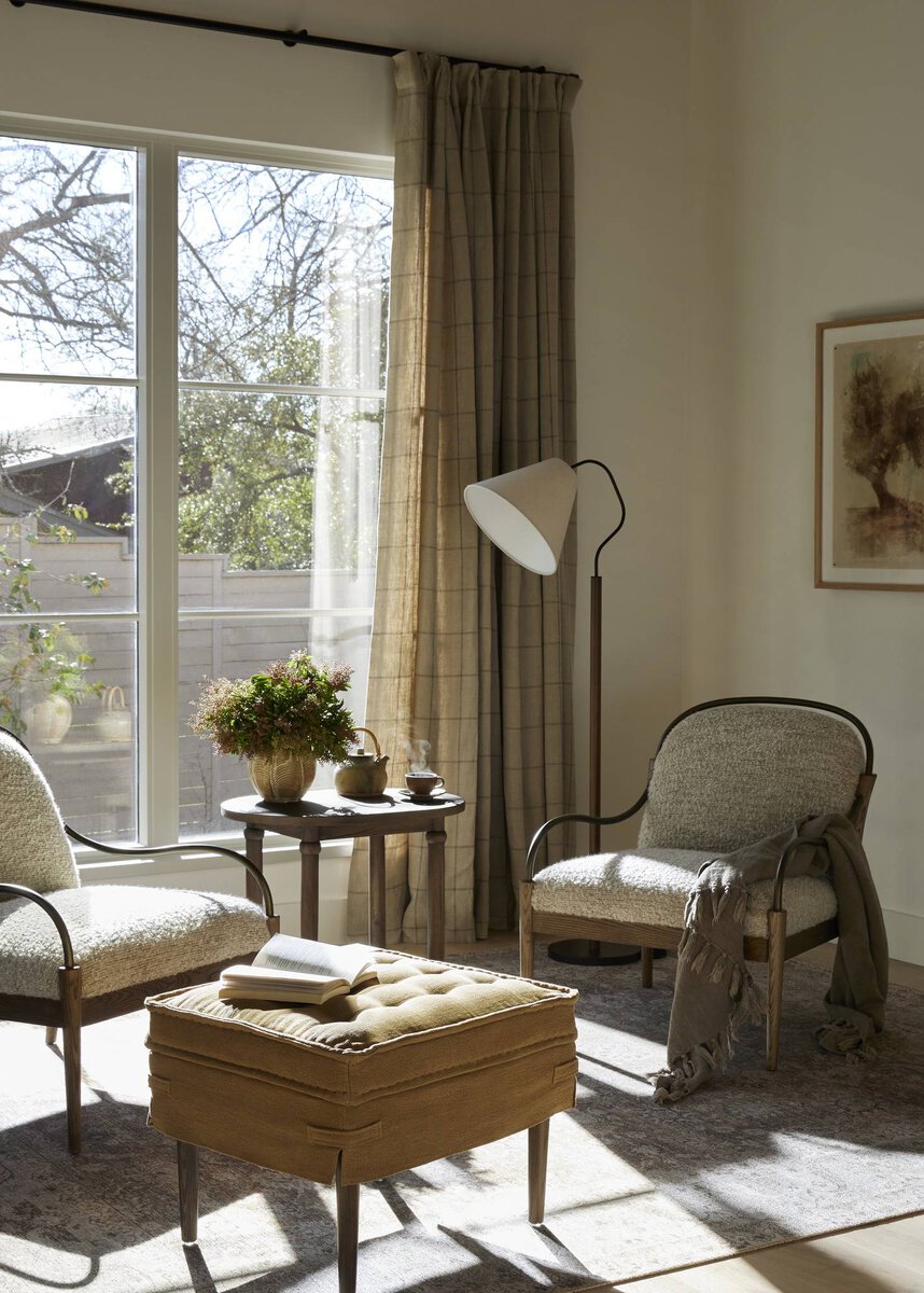 Ash and Iron Frame Boucle Accent Chair