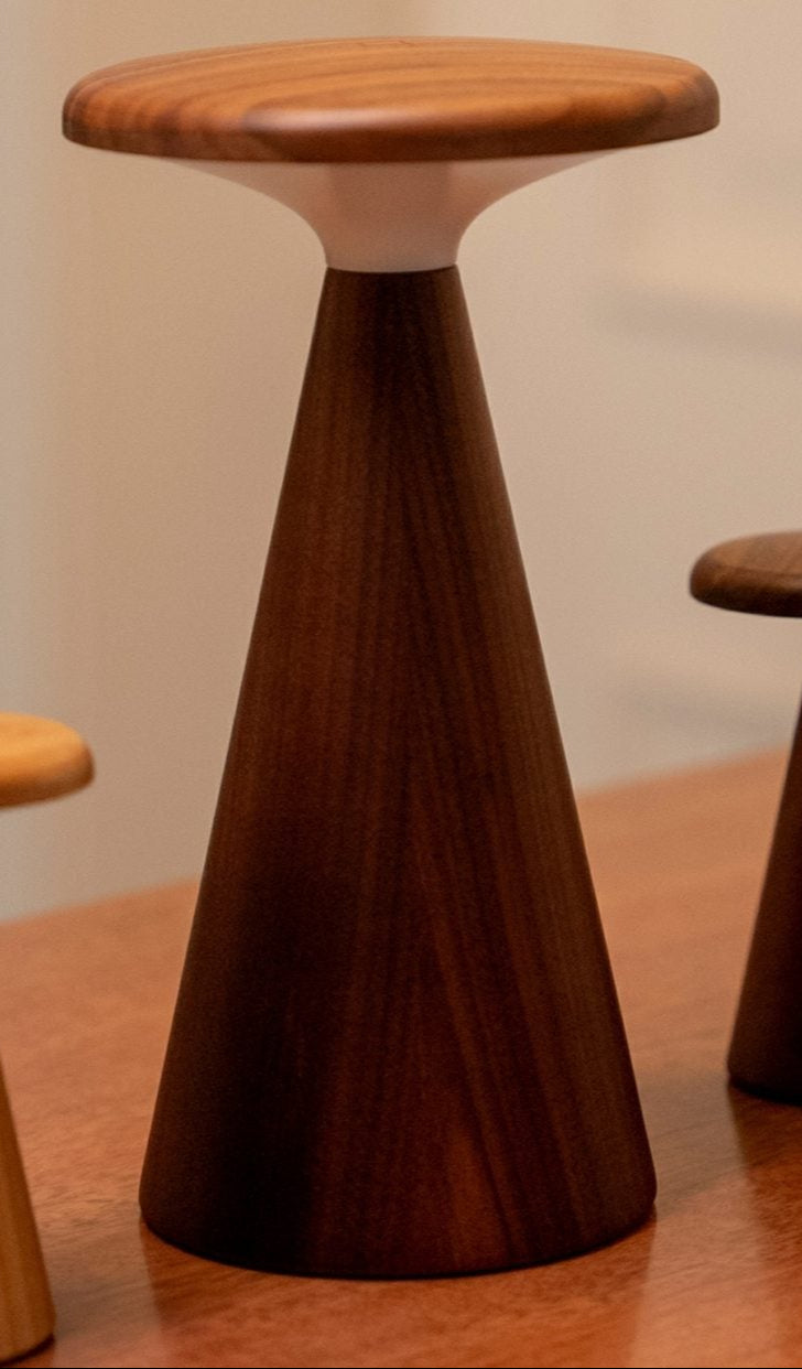 Sylvia Walnut Table Rechargeable Lamp