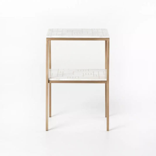 Two-Tier Marble Side Table