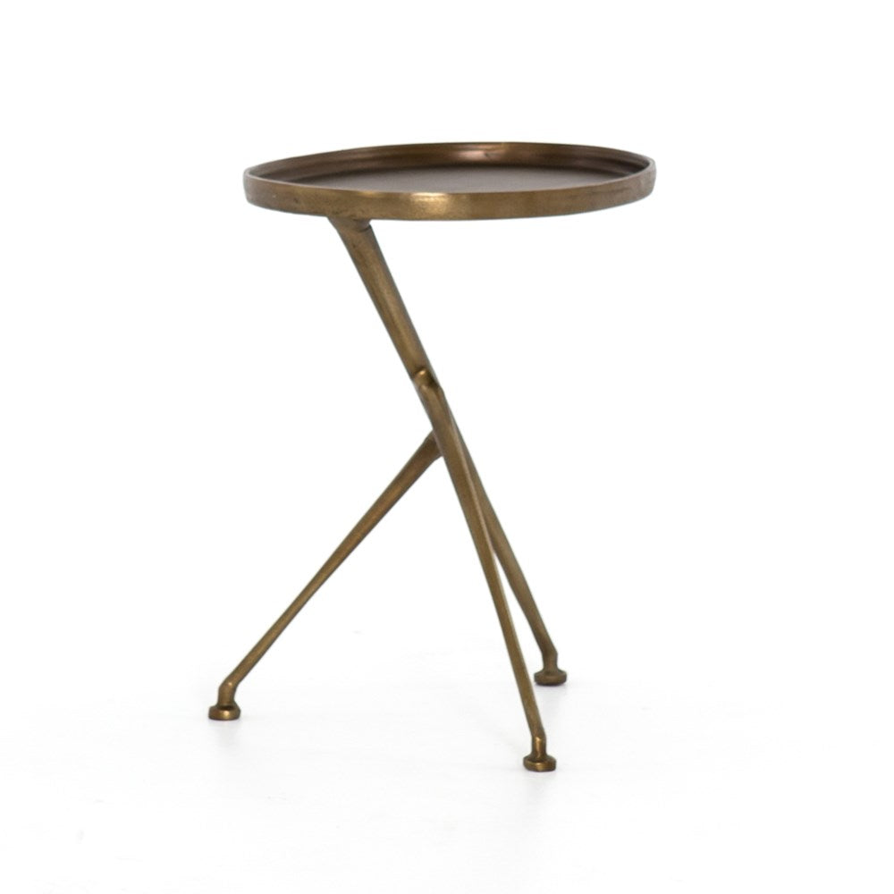 Asymmetrical Tripod Side Table- Brass