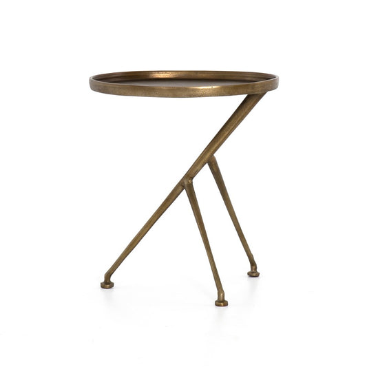 Asymmetrical Tripod Side Table- Brass