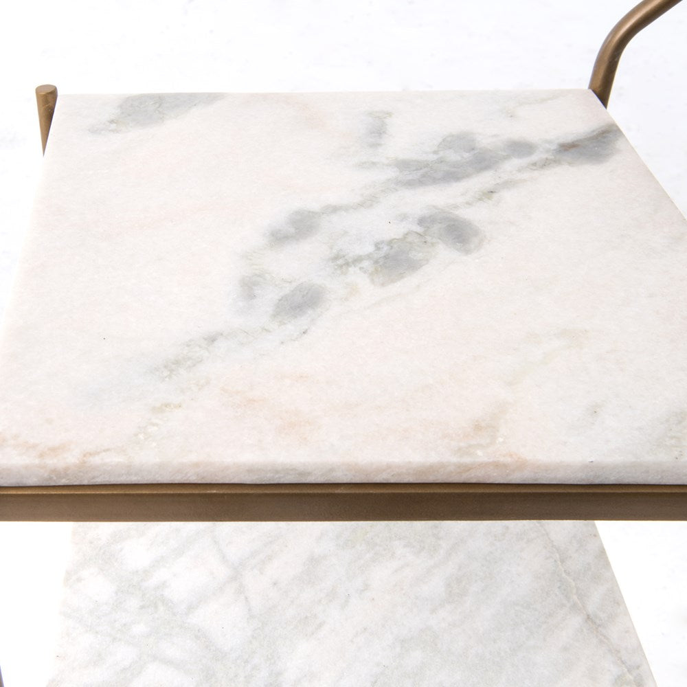 Brass and Marble Bar Cart
