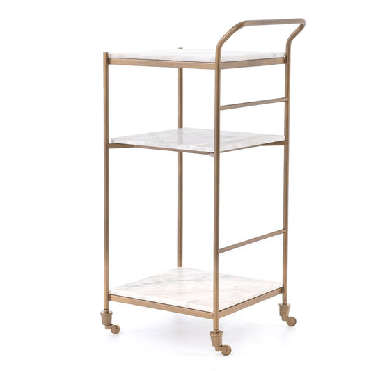 Brass and Marble Bar Cart