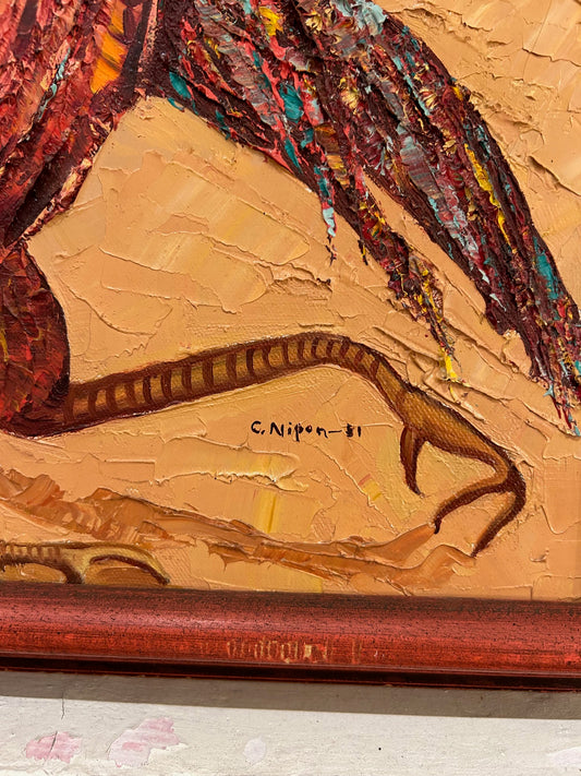 Fighting Roosters Painting