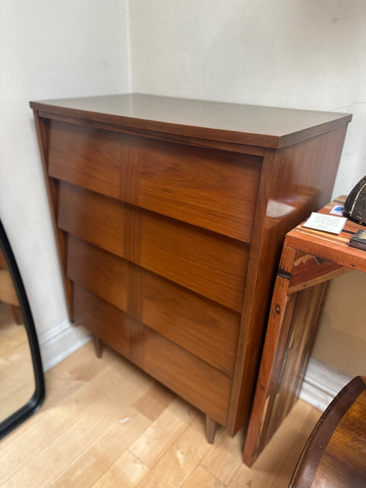 Walnut 4 Drawer Slanted Fronts Dresser