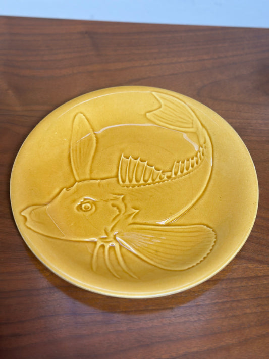 Set of 3 Vintage French Faience D'art Proceram Ceramic Fish Plates