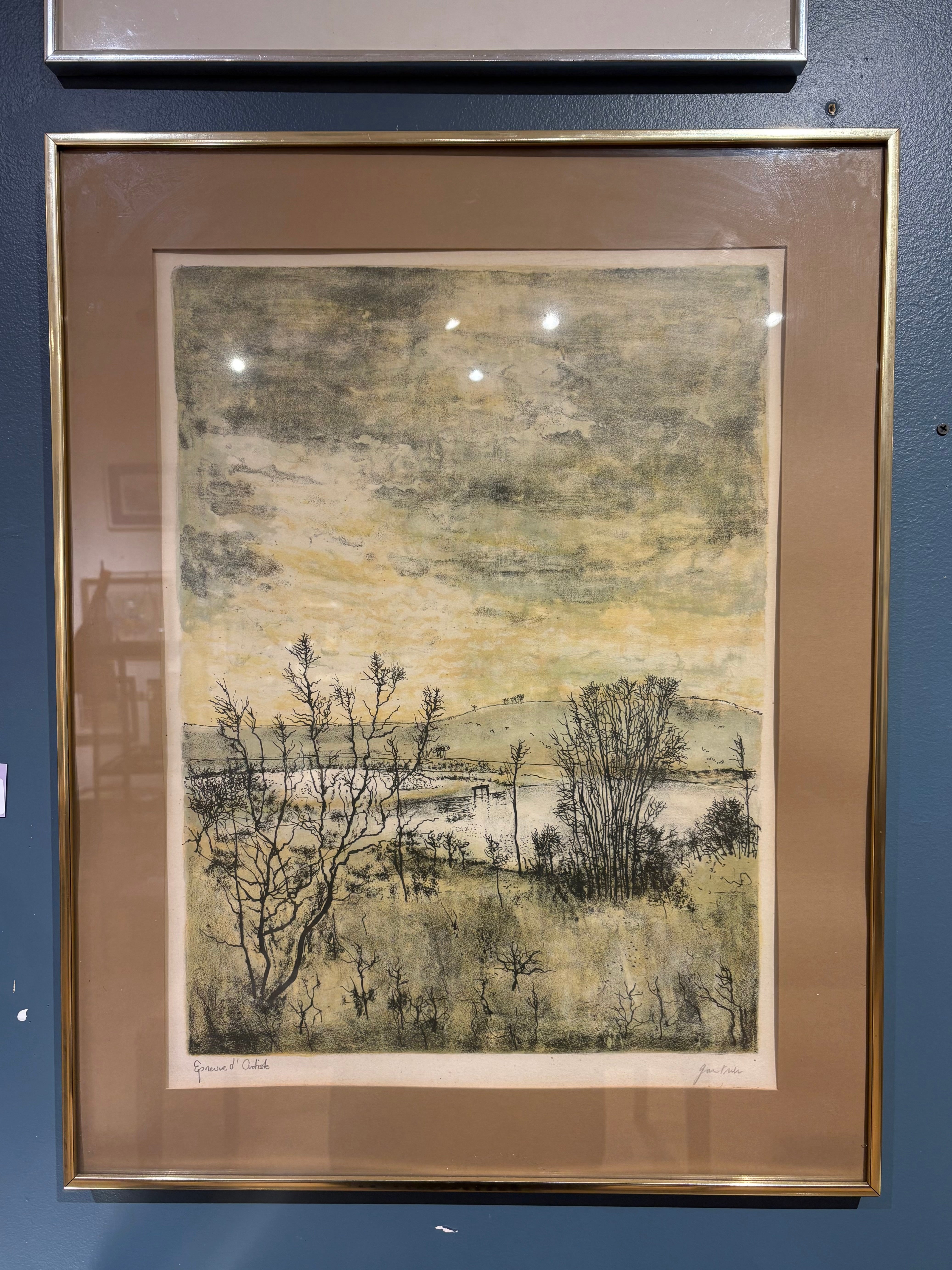 ベルナール・ガントナー　風景 Ⅲ デッサン BERNARD GARTNER Signed Bernard Gantner 