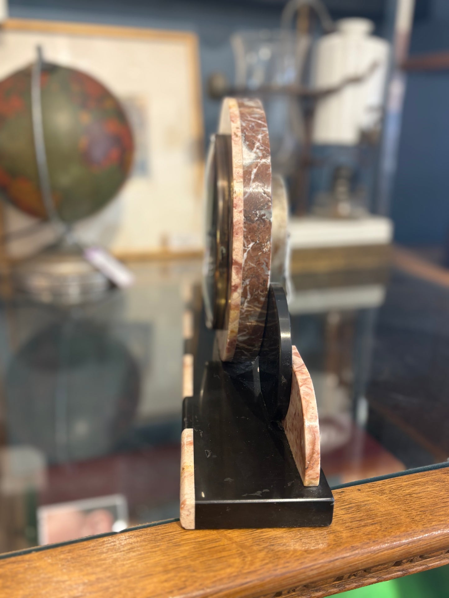 Deco Marble Clock with Winding Key