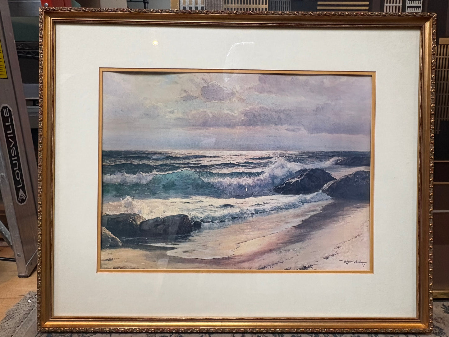 Print of '57 Robert Wood Seascape Painting