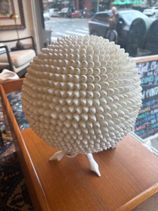 Porcelain Shell Orb on Stand