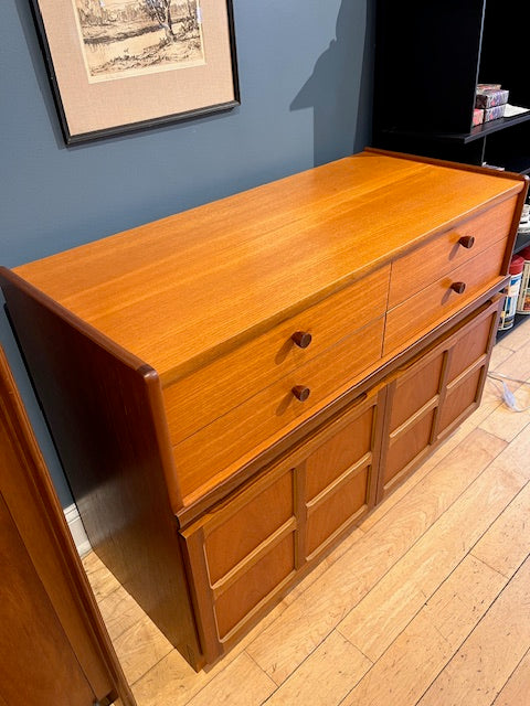 Midcentury British Teak Server with 4 Drawers
