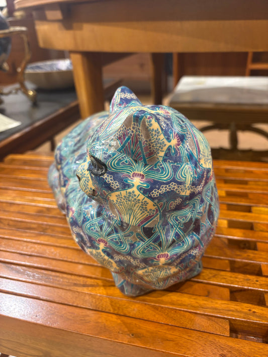 Hand Made Decoupaged Cat Sculpture