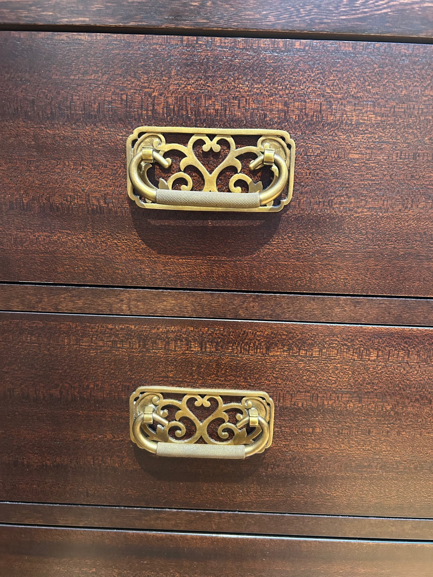 Three Drawer Bernhardt Campaign Style Dresser