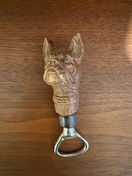 Vintage Syroco Carved Dog Head Bottle Opener