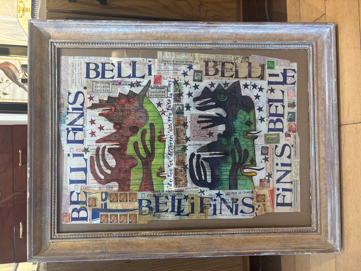 Wayne Cunningham "Belli Finnis" Mixed Media Collage